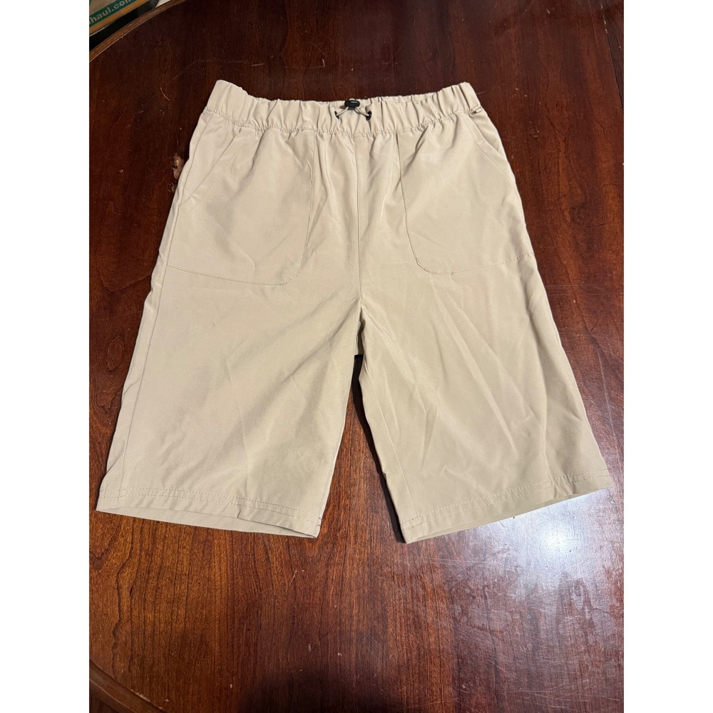 Hunter Kids Tan Khaki Performance Shorts Stretch Elastic Waist Size L 14/16